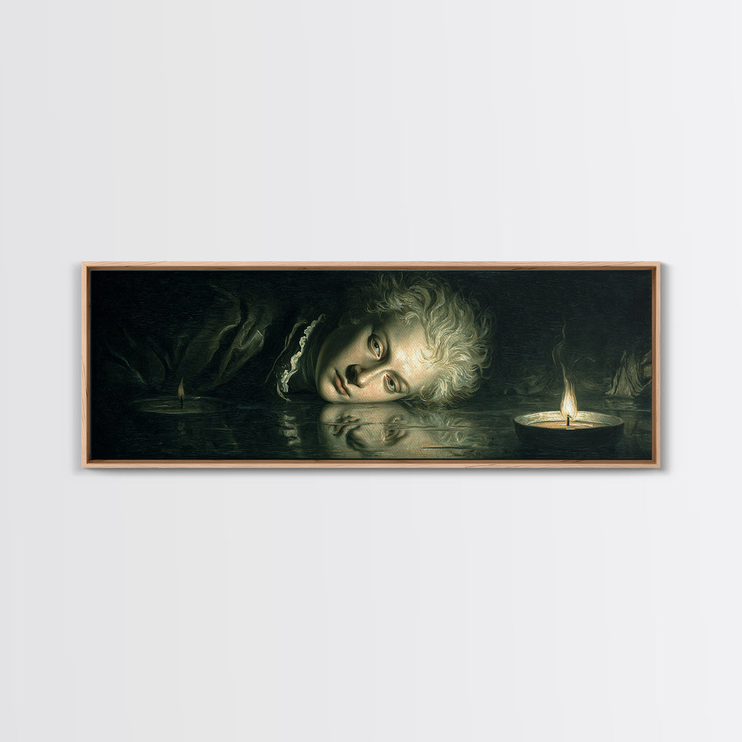 The Lake Phantom, Gothic Nightmare Art, Extra Wide Wall Art, Dark Fantasy Wall Art, Canvas Print, Halloween Wall Art, Halloween Decor