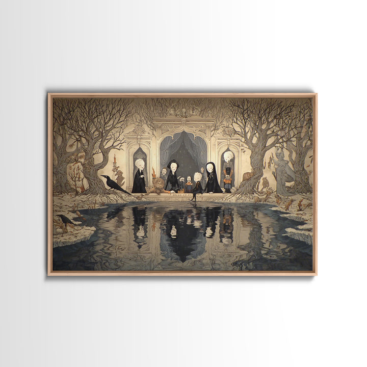 The Lake Phantom, Victorian Macabre Art, Landscape Wall Art, Gothic Horror Wall Art, Canvas Print, Halloween Wall Art, Dark Fantasy Art