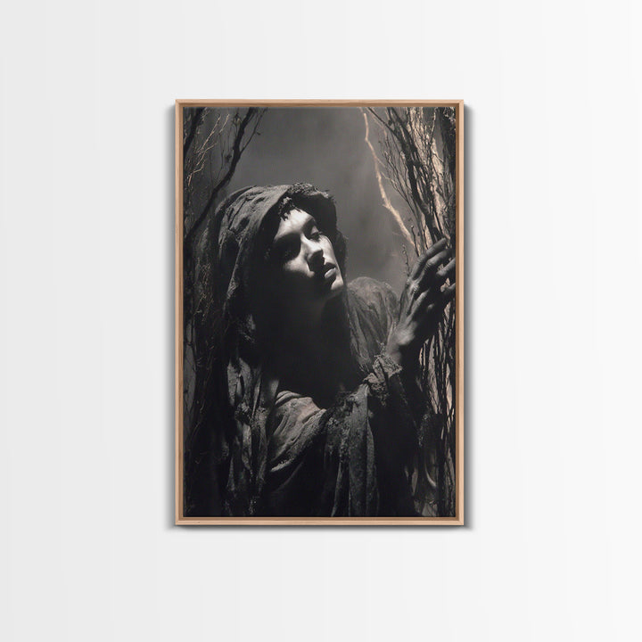The Salt-Marsh Witch, Gothic Nightmare Art, Vertical Wall Art, Gothic Horror Wall Art, Canvas Print, Halloween Wall Art