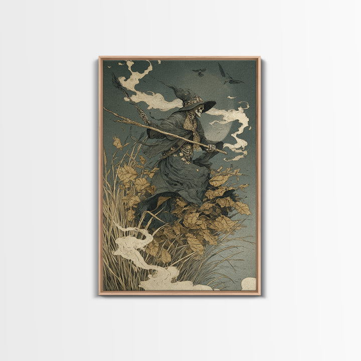 The Salt-Marsh Witch, Decadent Gothic Art, Vertical Wall Art, Dark Halloween Decor, Canvas Print, Halloween Wall Art, Horror Wall Art