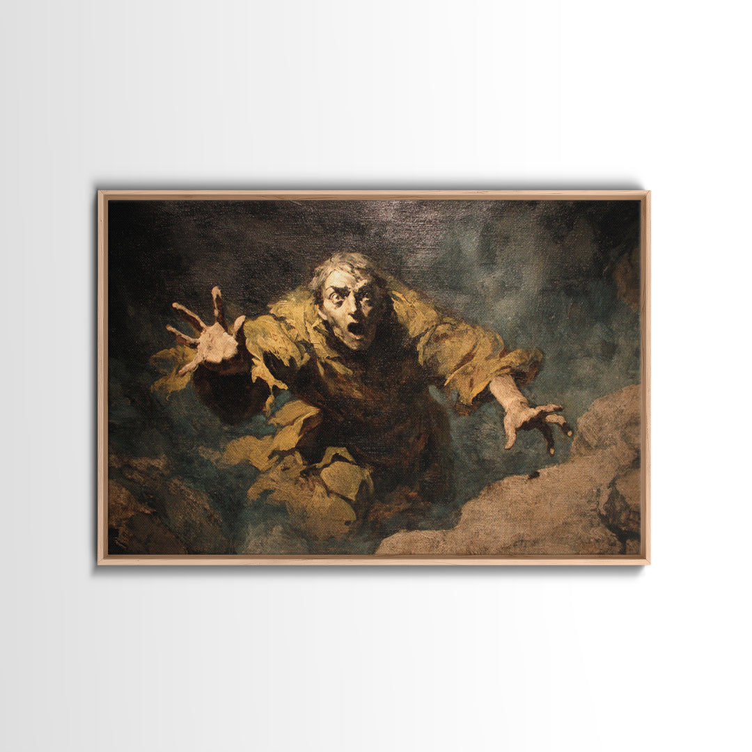 The Stone-Circle Spirit, Gothic Nightmare Art, Landscape Wall Art, Dark Fantasy Wall Art, Framed Canvas Print, Halloween Wall Art