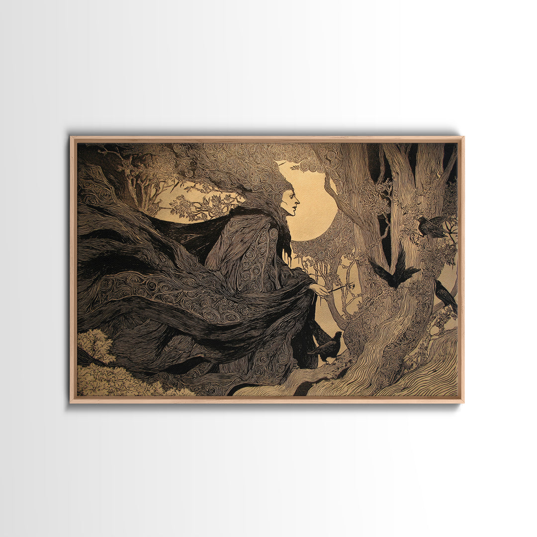 The Stone-Circle Spirit, Victorian Macabre Art, Landscape Wall Art, Gothic Horror Wall Art, Canvas Print, Halloween Wall Art
