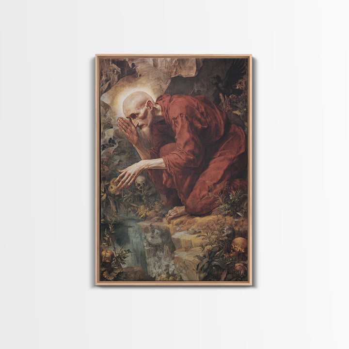 The Cave Oracle, Dark Renaissance Art, Vertical Wall Art, Gothic Horror Wall Art, Canvas Print, Halloween Wall Art