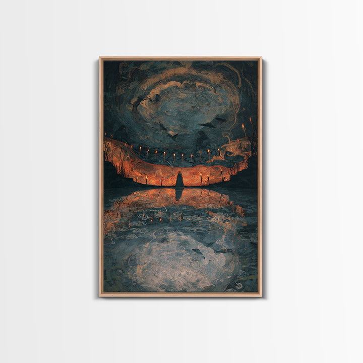 The Cave Oracle, Expressionist Gothic Art, Vertical Wall Art, Gothic Horror Wall Art, Canvas Print, Halloween Wall Art