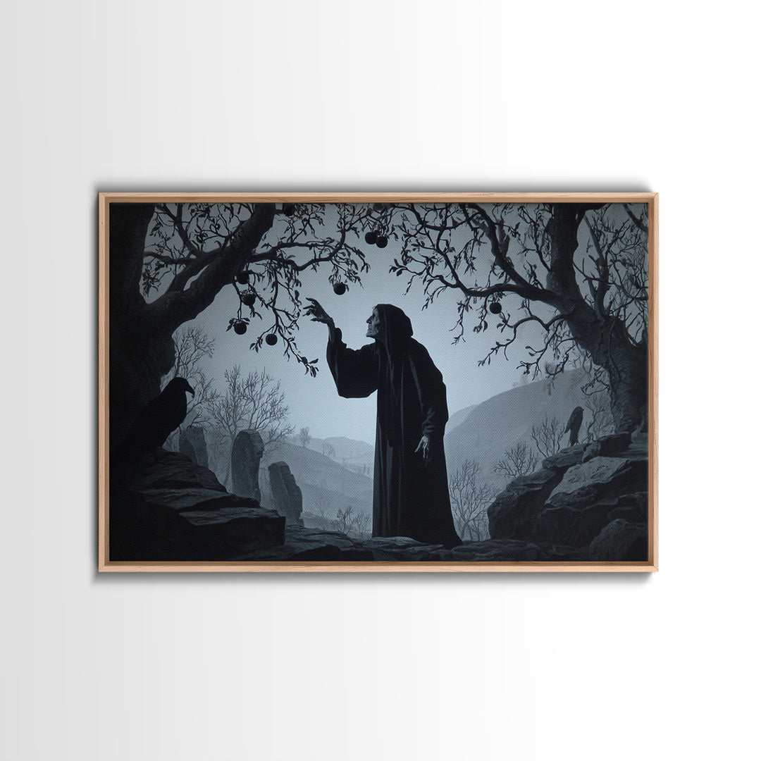 The Orchard Hag, Romantic Gothic Landscape, Landscape Wall Art, Dark Fantasy Wall Art, Canvas Print, Halloween Wall Art