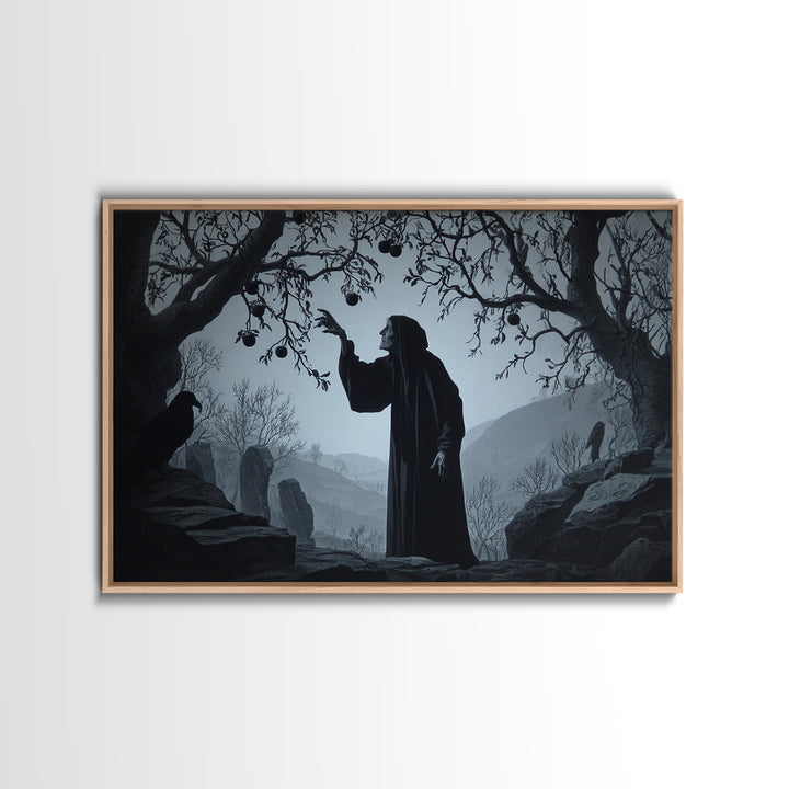 The Orchard Hag, Romantic Gothic Landscape, Landscape Wall Art, Dark Fantasy Wall Art, Canvas Print, Halloween Wall Art