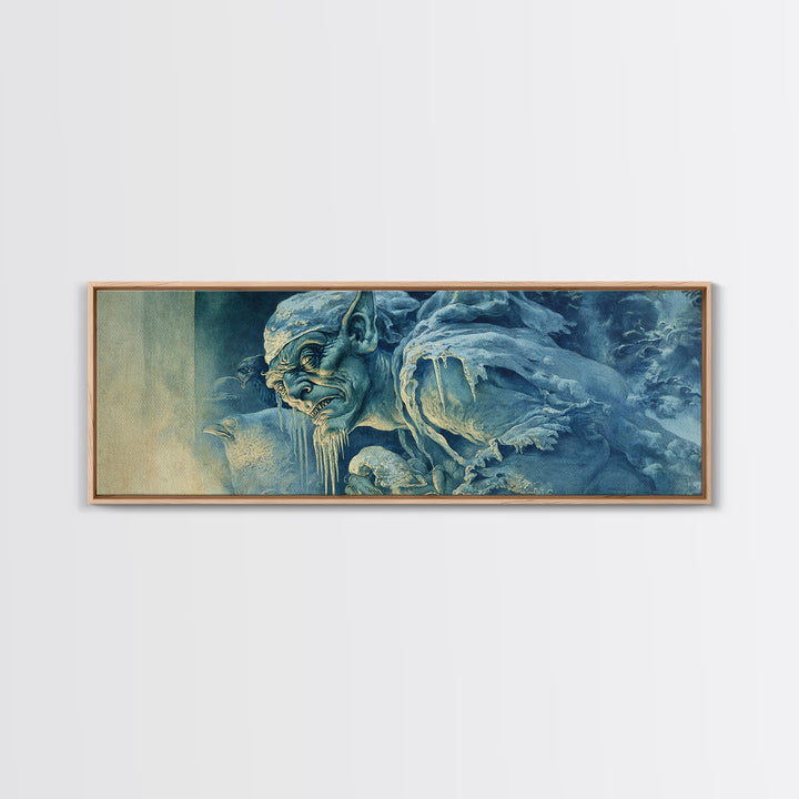 The Frost Goblin, Dark Renaissance Art, Extra Wide Wall Art, Dark Fantasy Wall Art, Canvas Print, Halloween Wall Art