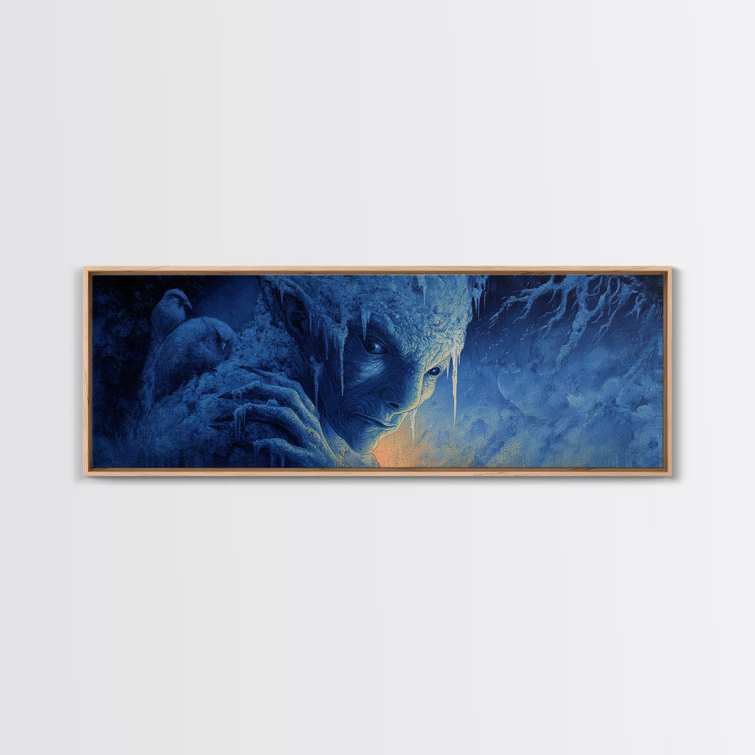 The Frost Goblin, Visionary Gothic Art, Extra Wide Wall Art, Dark Fantasy Wall Art, Canvas Print, Halloween Wall Art, Macabre Wall Art