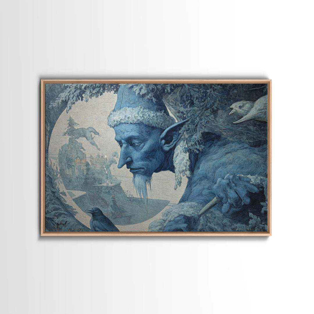 The Frost Goblin, Symbolist Gothic Landscape, Landscape Wall Art, Dark Fantasy Wall Art, Framed Canvas Print, Halloween Wall Art