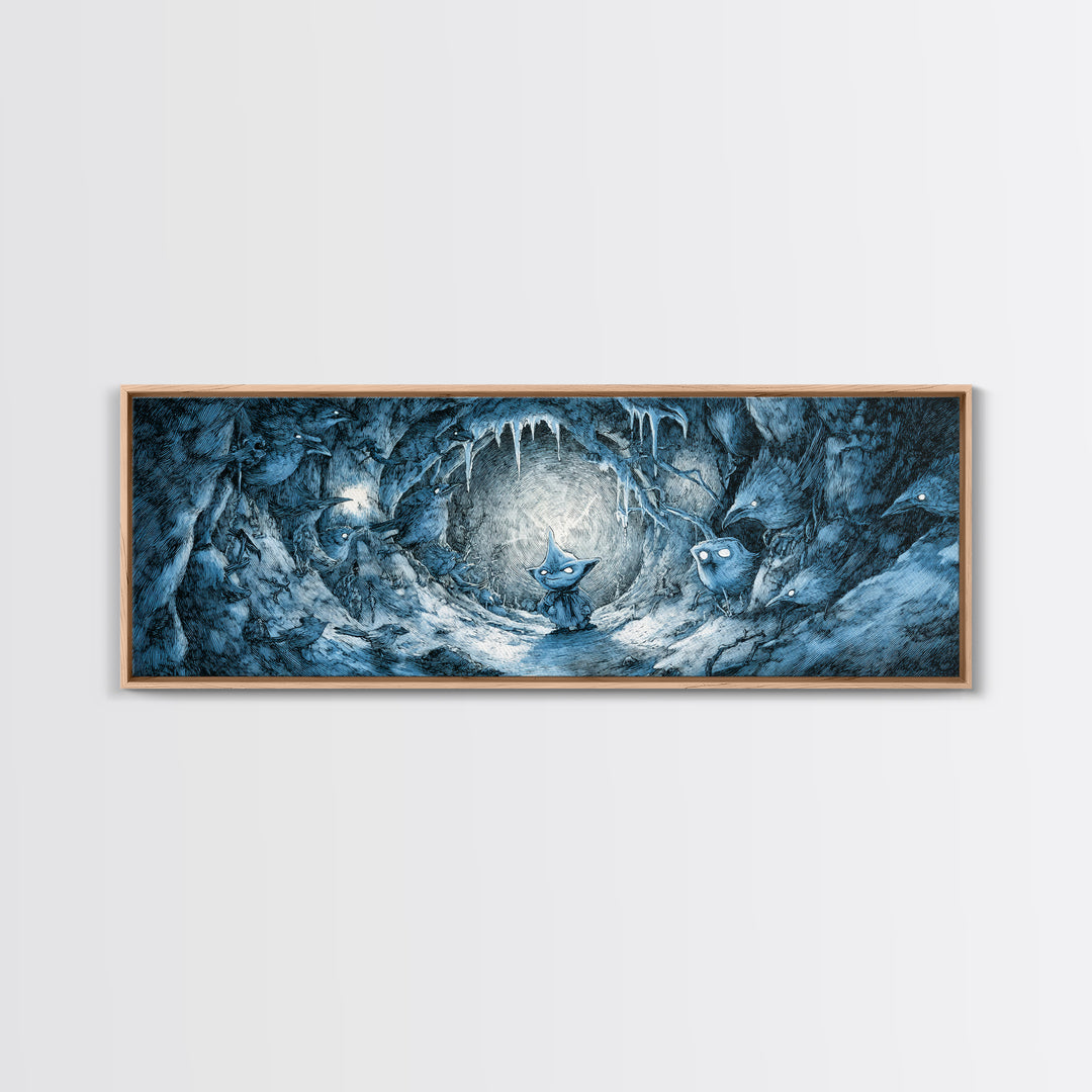 The Frost Goblin, Expressionist Nightmare Art, Extra Wide Wall Art, Dark Halloween Decor, Canvas Print, Halloween Wall Art