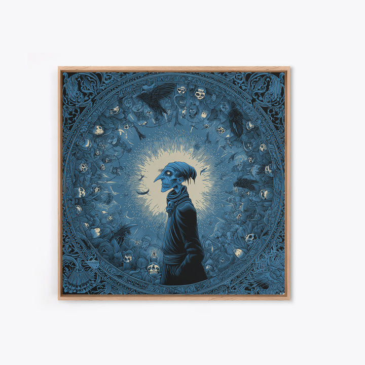 The Frost Goblin, Macabre Folk Print Art, Square Wall Art, Macabre Wall Art, Canvas Print, Halloween Wall Art, Halloween Decor