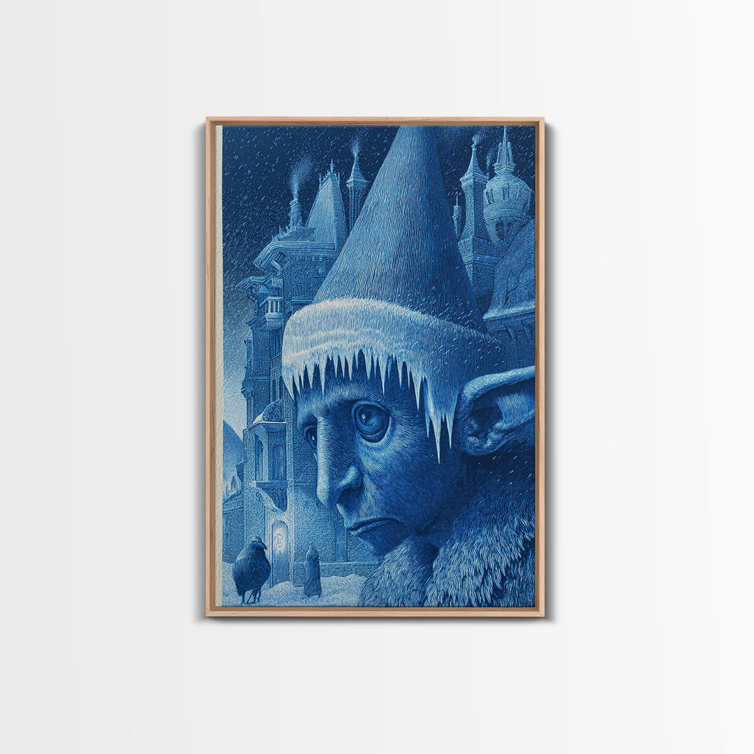 The Frost Goblin, Victorian Macabre Art, Vertical Wall Art, Gothic Horror Wall Art, Framed Canvas Print, Halloween Wall Art