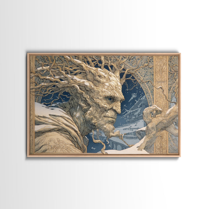 The Hollow-Tree Monster, Symbolist Death Art, Landscape Wall Art, Dark Halloween Decor, Canvas Print, Halloween Wall Art