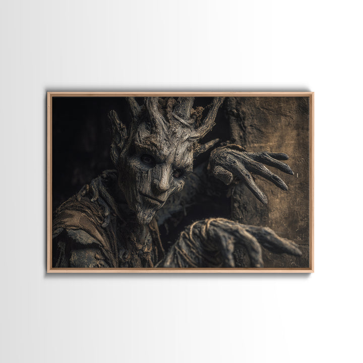 The Hollow-Tree Monster, Surreal Apocalyptic Art, Landscape Wall Art, Dark Halloween Decor, Canvas Print, Halloween Wall Art