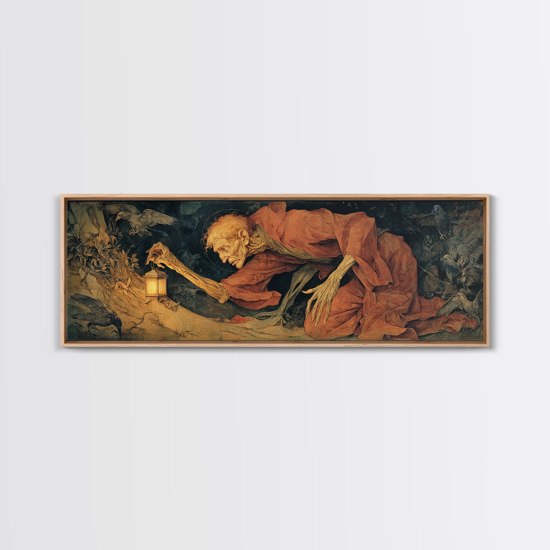 The Crossroads Spirit, Dark Renaissance Art, Extra Wide Wall Art, Gothic Horror Wall Art, Framed Canvas Print, Halloween Wall Art