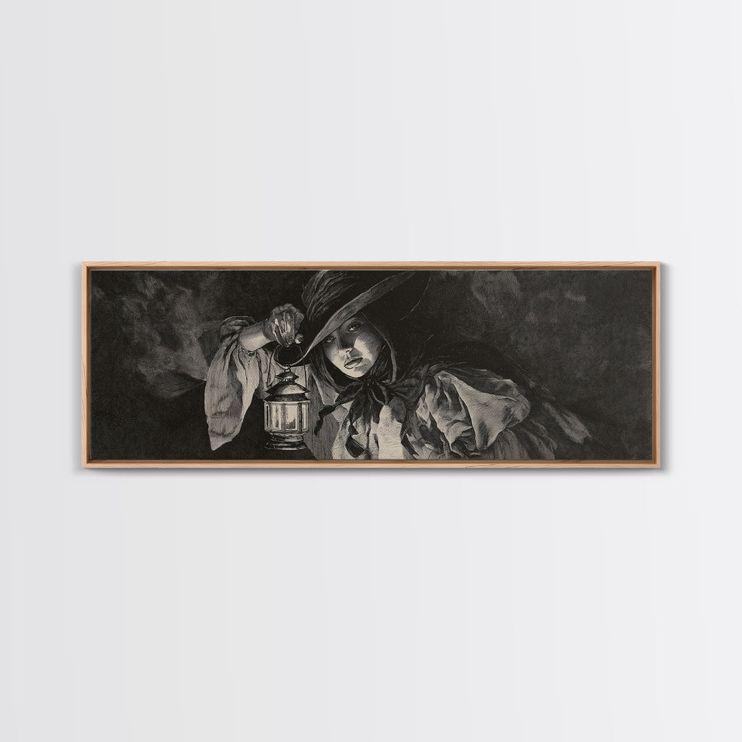 The Crossroads Spirit, Dark Romantic Horror Art, Extra Wide Wall Art, Dark Fantasy Wall Art, Framed Canvas Print, Halloween Wall Art