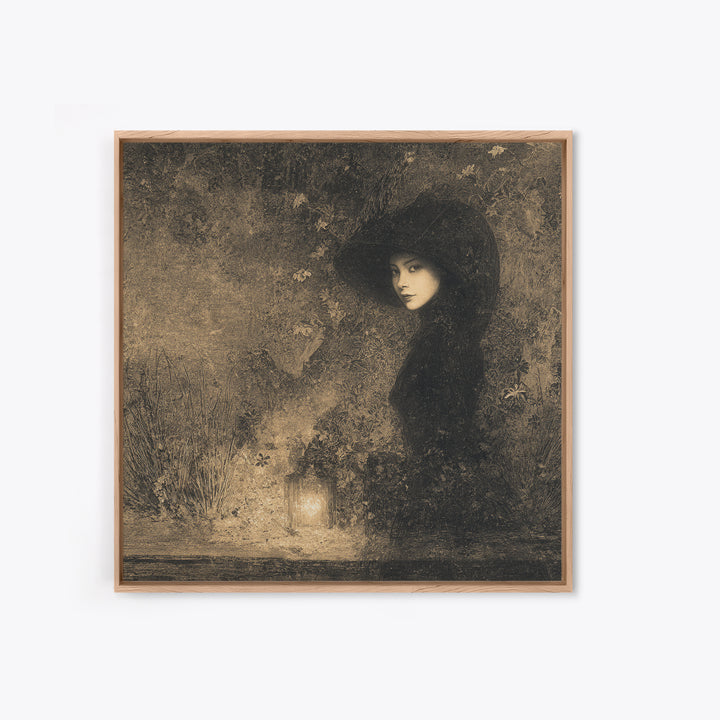 The Crossroads Spirit, Symbolist Dream Art, Square Wall Art, Dark Fantasy Wall Art, Canvas Print, Halloween Wall Art