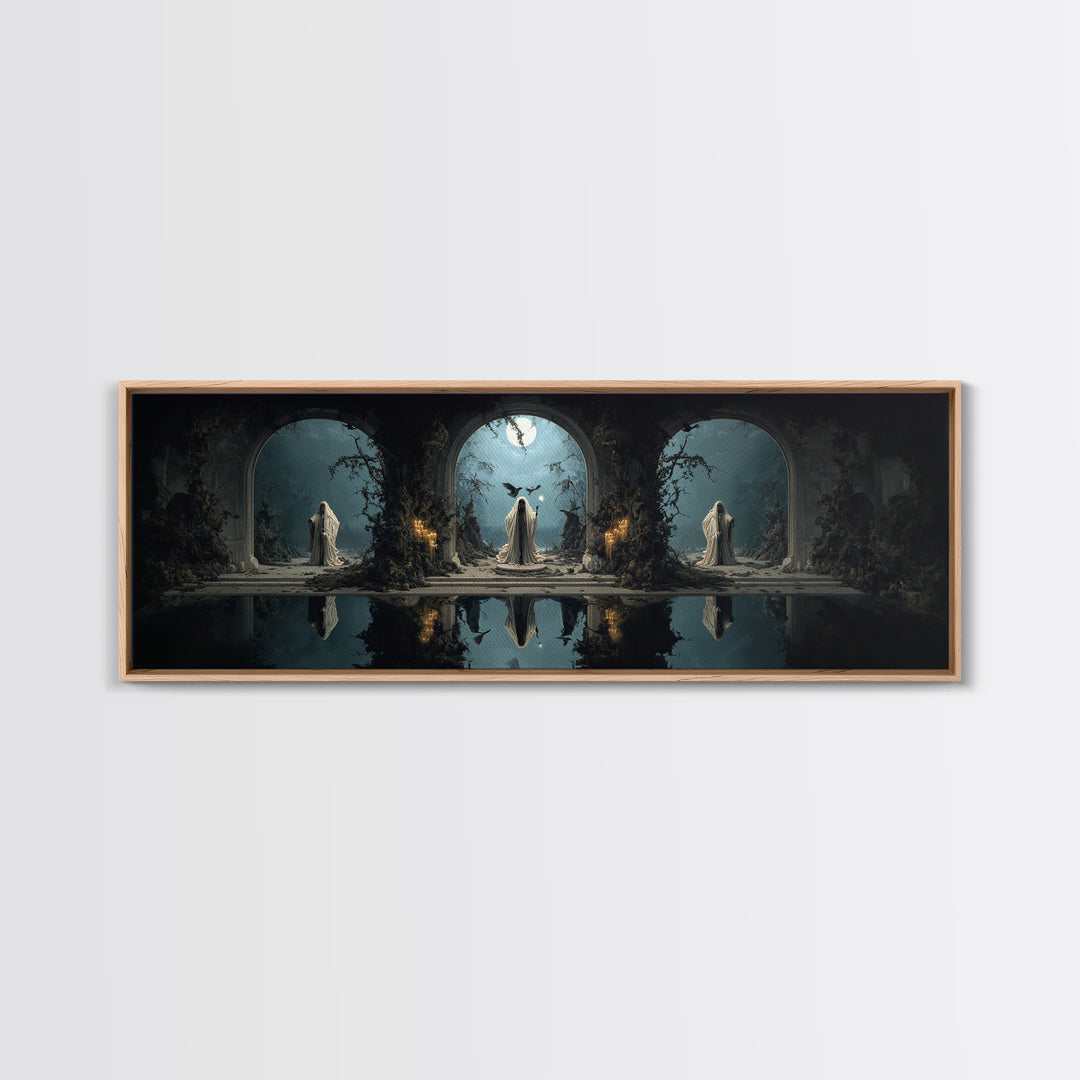 The Crossroads Spirit, Symbolist Gothic Landscape, Extra Wide Wall Art, Dark Fantasy Wall Art, Canvas Print, Halloween Wall Art