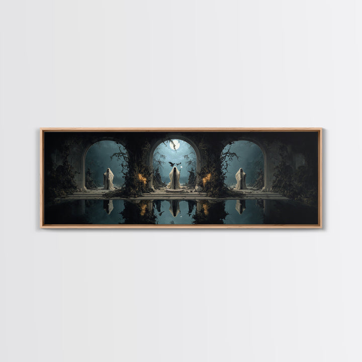 The Crossroads Spirit, Symbolist Gothic Landscape, Extra Wide Wall Art, Dark Fantasy Wall Art, Canvas Print, Halloween Wall Art