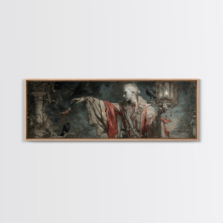 The Crossroads Spirit, Ornate Symbolist Art, Extra Wide Wall Art, Gothic Horror Wall Art, Framed Canvas Print, Halloween Wall Art