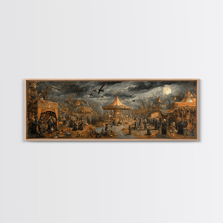 The Abandoned Carnival, Medieval Grotesque Art, Extra Wide Wall Art, Macabre Wall Art, Canvas Print, Halloween Wall Art