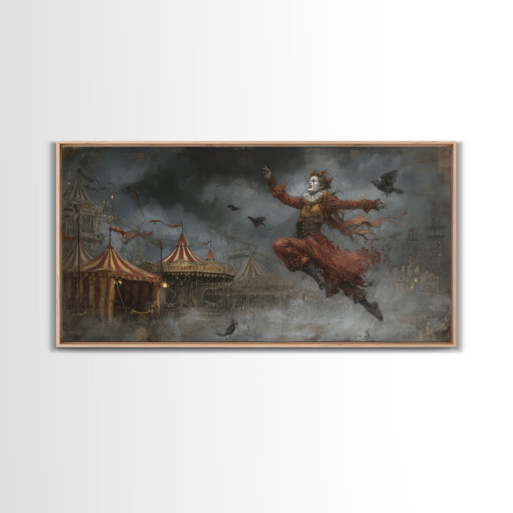 The Abandoned Carnival, Visionary Gothic Art, Wide Panoramic Art, Dark Fantasy Wall Art, Canvas Print, Halloween Wall Art