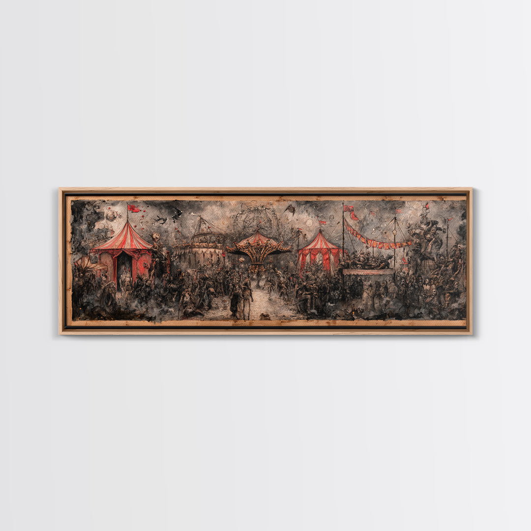 The Abandoned Carnival, Symbolist Dream Art, Extra Wide Wall Art, Gothic Horror Wall Art, Canvas Print, Halloween Wall Art