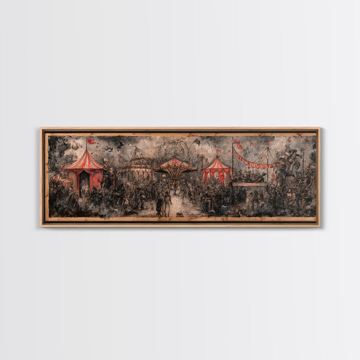 The Abandoned Carnival, Symbolist Dream Art, Extra Wide Wall Art, Gothic Horror Wall Art, Canvas Print, Halloween Wall Art