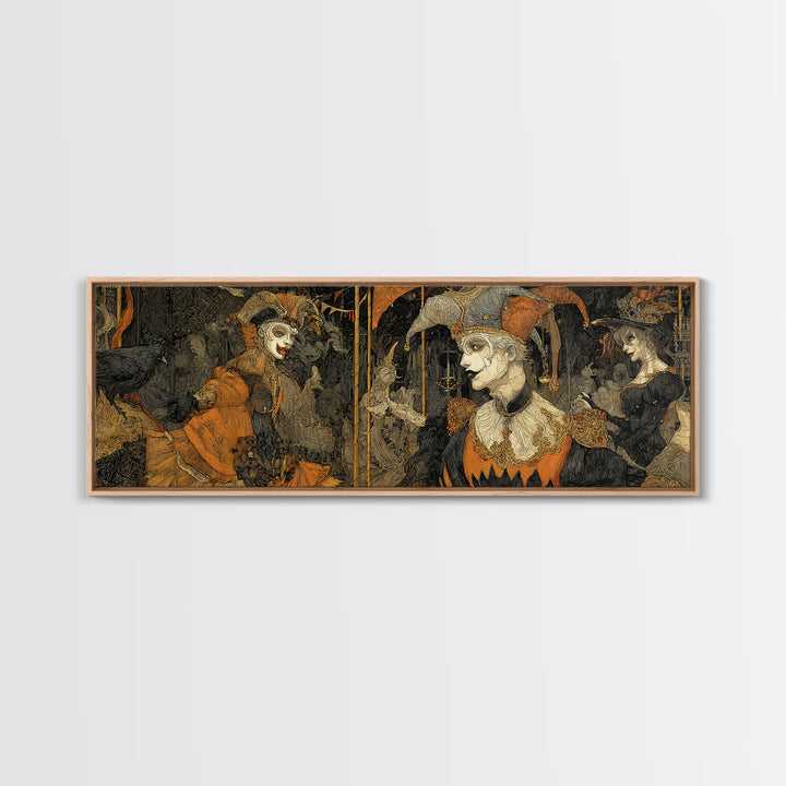 The Abandoned Carnival, Stained Glass Gothic Art, Extra Wide Wall Art, Dark Fantasy Wall Art, Canvas Print, Halloween Wall Art