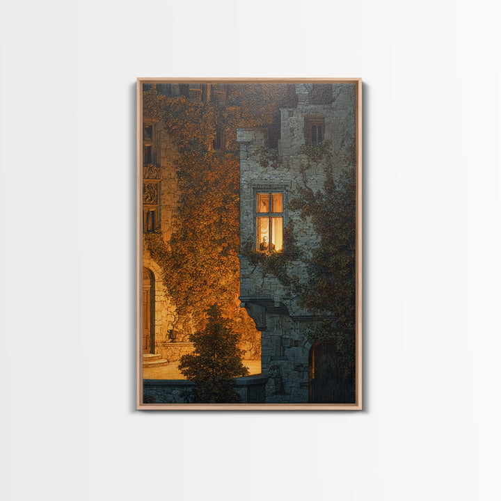 The Haunted Manor, Danse Macabre Art, Vertical Wall Art, Dark Halloween Decor, Canvas Print, Halloween Wall Art