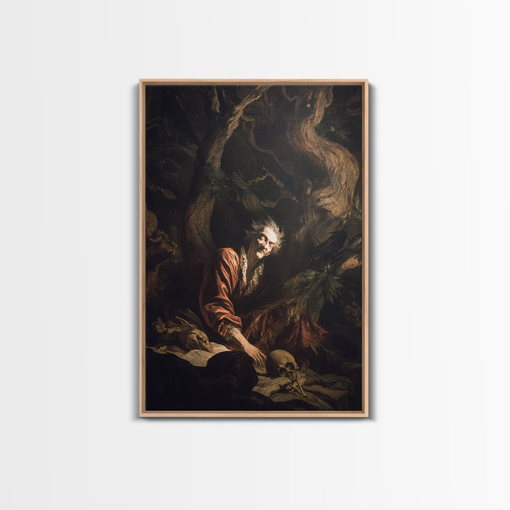 The Witch'S Forest, Gothic Nightmare Art, Vertical Wall Art, Dark Halloween Decor, Framed Canvas Print, Halloween Wall Art
