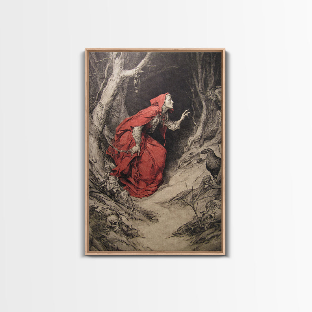 The Witch'S Forest, Decadent Gothic Art, Vertical Wall Art, Dark Fantasy Wall Art, Canvas Print, Halloween Wall Art