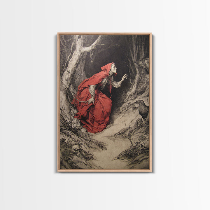 The Witch'S Forest, Decadent Gothic Art, Vertical Wall Art, Dark Fantasy Wall Art, Canvas Print, Halloween Wall Art