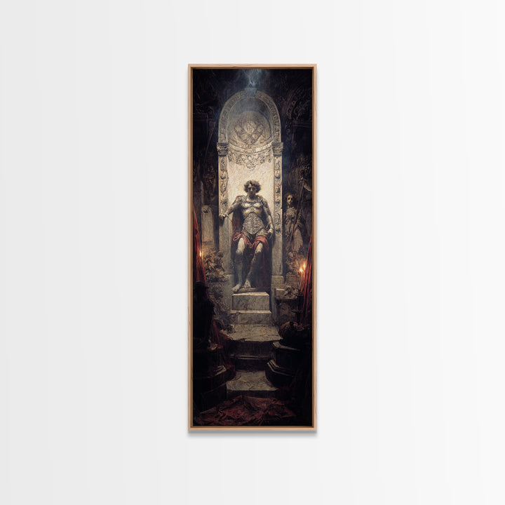 The Forgotten Crypt, Ornate Symbolist Art, Tall Narrow Wall Art, Dark Halloween Decor, Framed Canvas Print, Halloween Wall Art