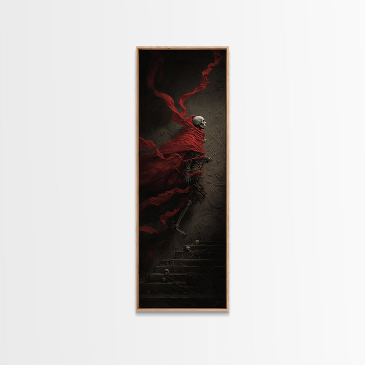 The Forgotten Crypt, Surreal Apocalyptic Art, Tall Narrow Wall Art, Macabre Wall Art, Canvas Print, Halloween Wall Art