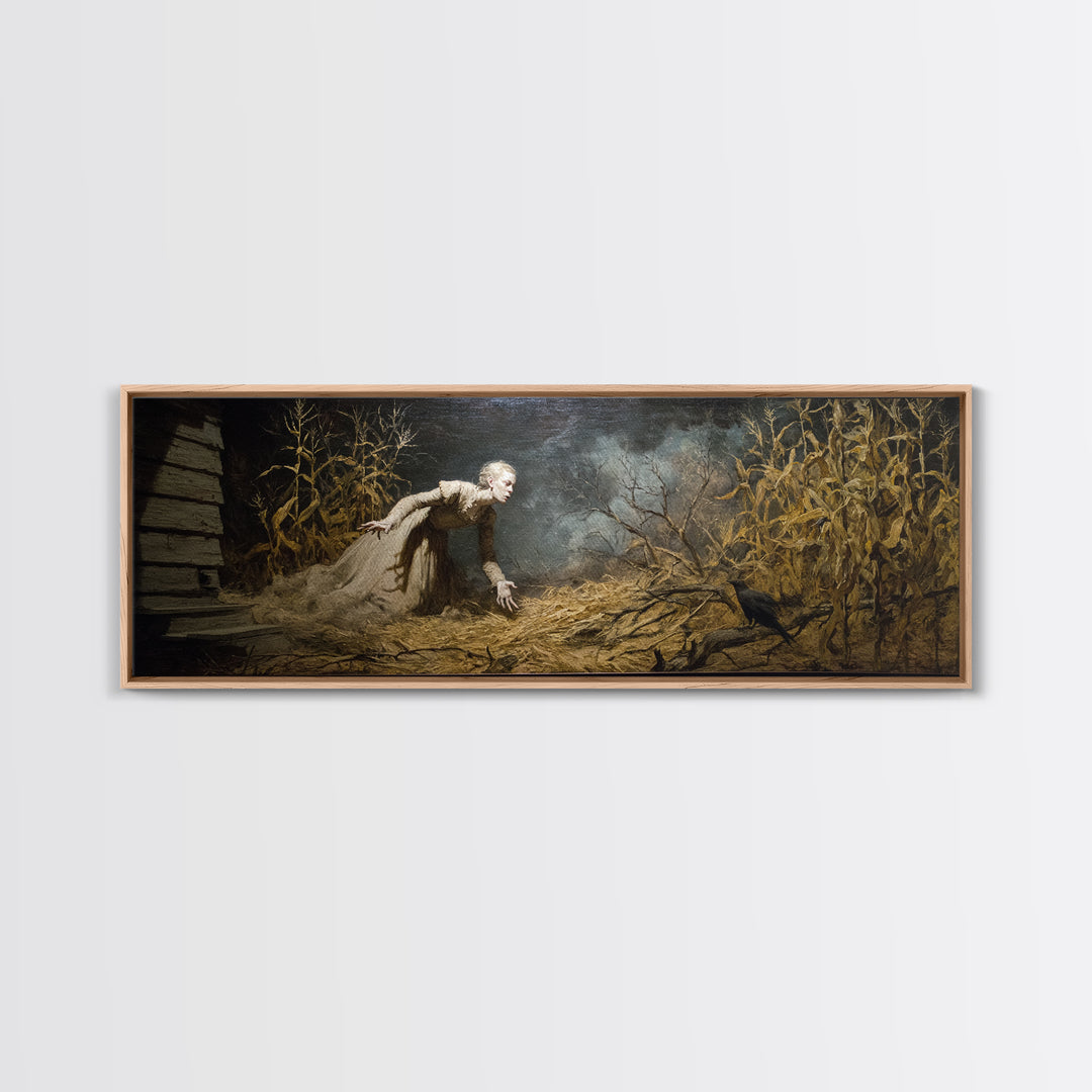 The Possessed Farmhouse, Gothic Nightmare Art, Extra Wide Wall Art, Dark Halloween Decor, Canvas Print, Halloween Wall Art