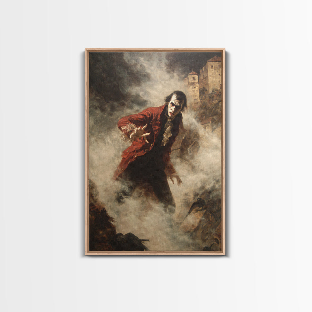 The Vampire Castle, Dark Romantic Horror Art, Vertical Wall Art, Macabre Wall Art, Canvas Print, Halloween Wall Art, Seasonal Home Decor