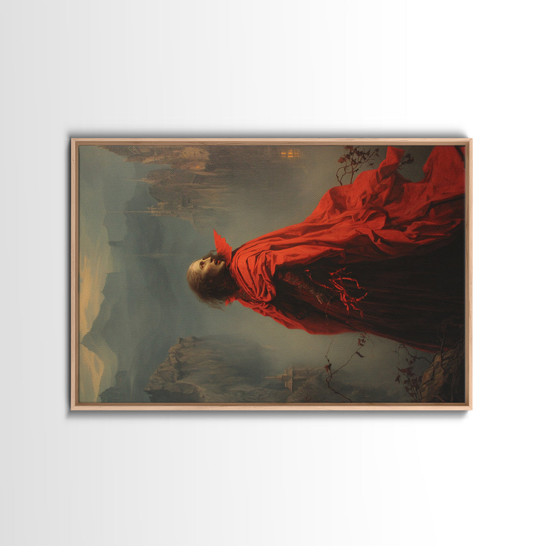 The Vampire Castle, Symbolist Gothic Landscape, Landscape Wall Art, Macabre Wall Art, Canvas Print, Halloween Wall Art, Statement Wall Art