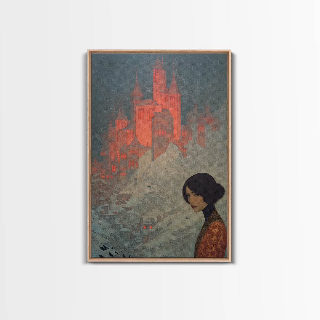 The Vampire Castle, Symbolist Death Art, Vertical Wall Art, Macabre Wall Art, Canvas Print, Halloween Wall Art, Horror Wall Art