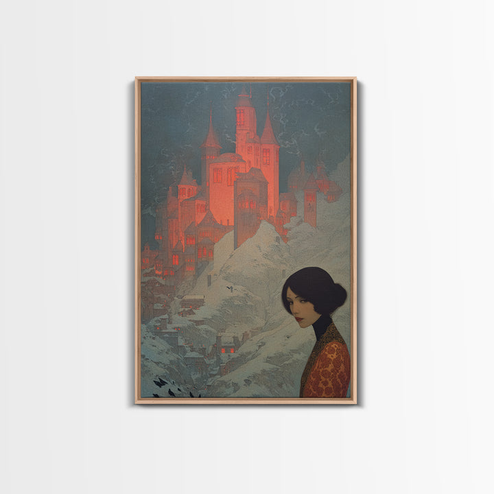The Vampire Castle, Symbolist Death Art, Vertical Wall Art, Macabre Wall Art, Canvas Print, Halloween Wall Art, Horror Wall Art