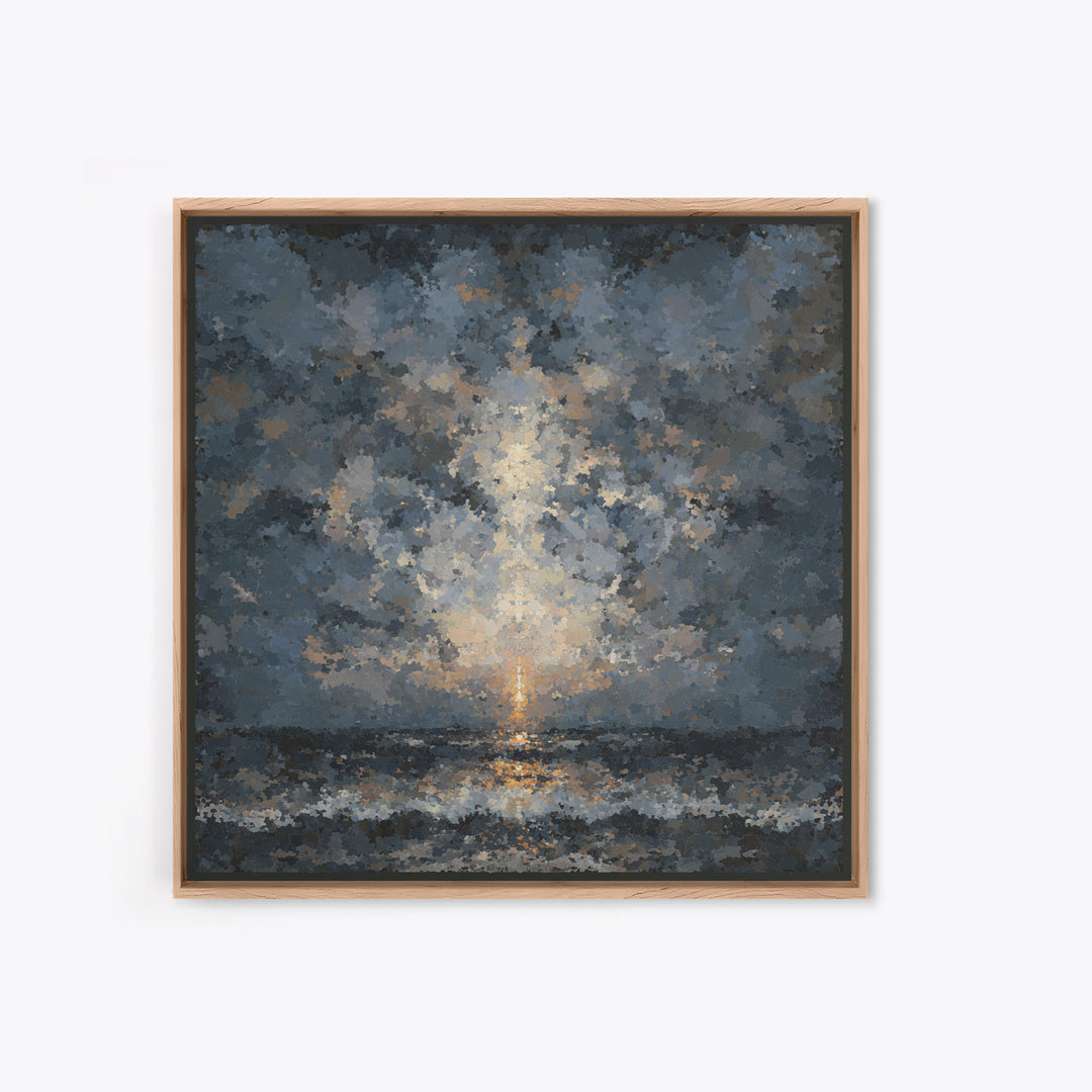 Stormy Sea under a Nearly Black Sky Canvas Print, Dark Art, Fine Art Print, Living Room Decor, Fine Art, Nocturne, Wall Decor, DAR-1x1-5