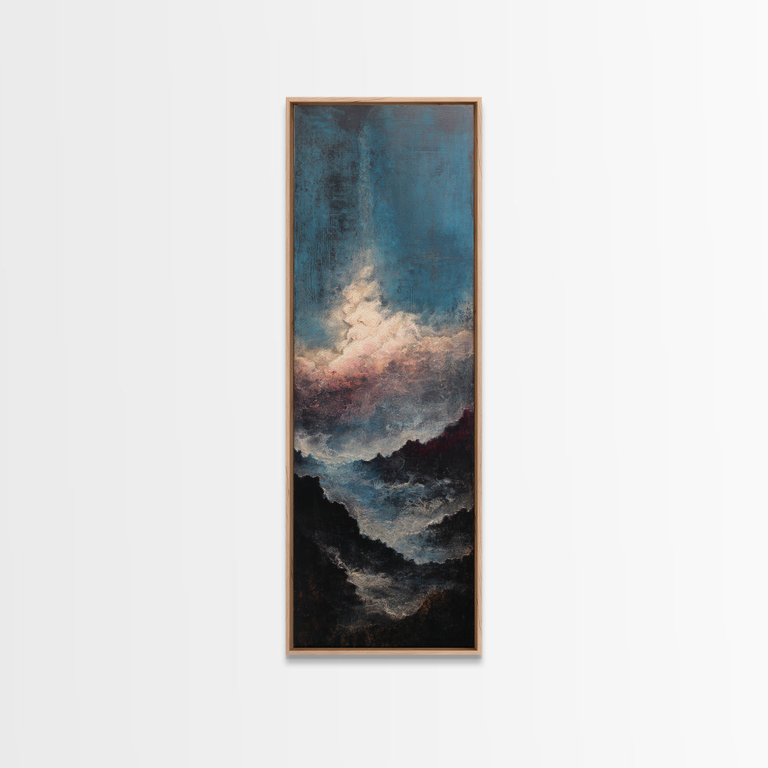 Stormy Sea under a Nearly Black Sky Canvas Print, Dark Art, Fantasy Art, Living Room Decor, Fine Art, Nocturne, DAR-1x3-89