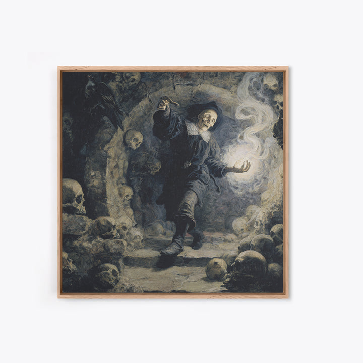 The Endless Catacombs, Danse Macabre Art, Square Wall Art, Macabre Wall Art, Framed Canvas Print, Halloween Wall Art