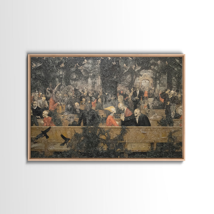 The Overgrown Chapel, Grotesque Carnival Art, Landscape Wall Art, Dark Halloween Decor, Canvas Print, Halloween Wall Art, Dark Fantasy Art