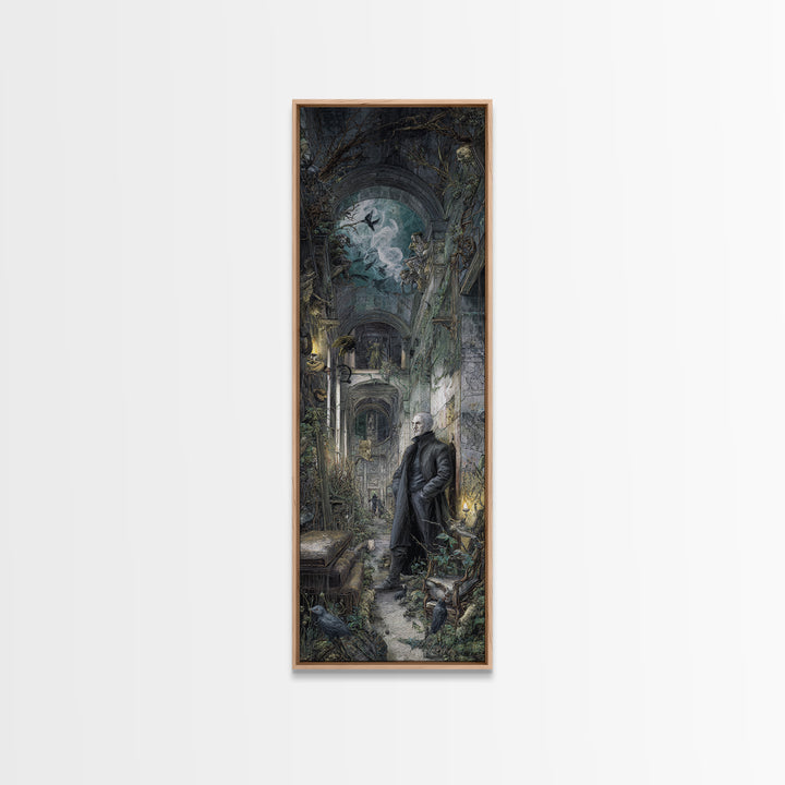 The Derelict Asylum, Medieval Grotesque Art, Tall Narrow Wall Art, Dark Halloween Decor, Canvas Print, Halloween Wall Art