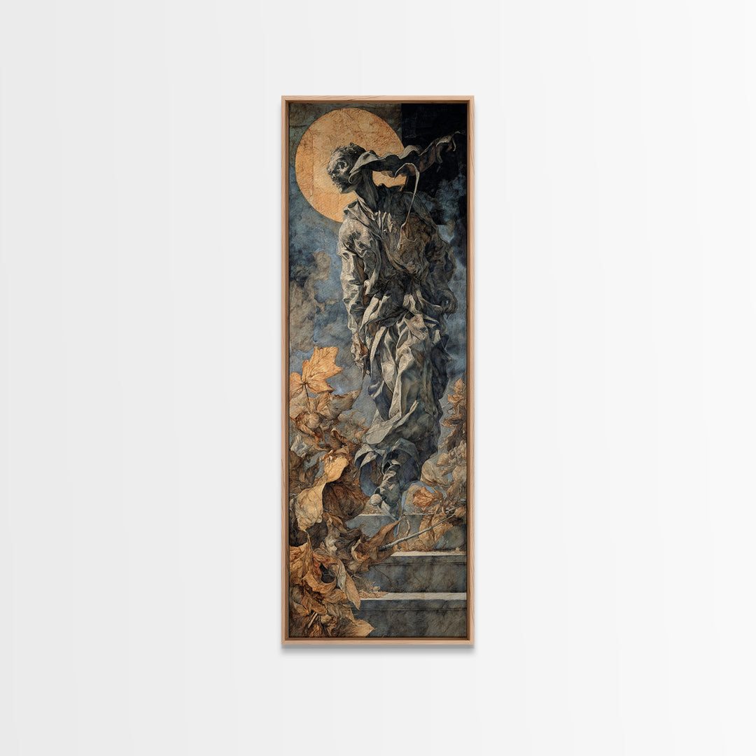The Derelict Asylum, Dark Renaissance Art, Tall Narrow Wall Art, Gothic Horror Wall Art, Canvas Print, Halloween Wall Art