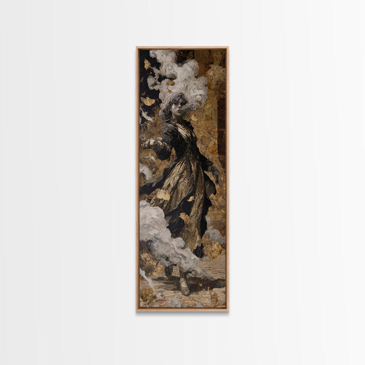 The Derelict Asylum, Ornate Symbolist Art, Tall Narrow Wall Art, Dark Fantasy Wall Art, Framed Canvas Print, Halloween Wall Art