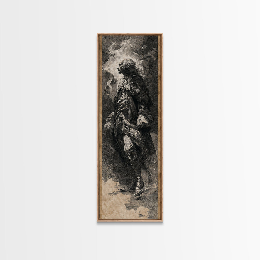 The Haunted Hotel, Baroque Witchcraft Art, Tall Narrow Wall Art, Gothic Horror Wall Art, Framed Canvas Print, Halloween Wall Art