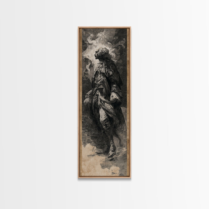 The Haunted Hotel, Baroque Witchcraft Art, Tall Narrow Wall Art, Gothic Horror Wall Art, Framed Canvas Print, Halloween Wall Art
