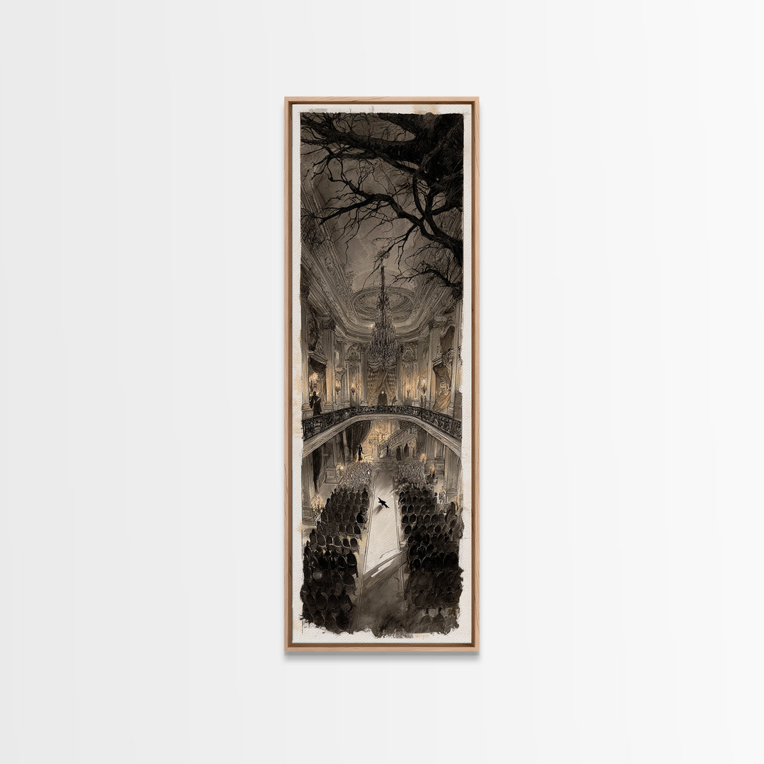 The Haunted Hotel, Decadent Gothic Art, Tall Narrow Wall Art, Gothic Horror Wall Art, Canvas Print, Halloween Wall Art